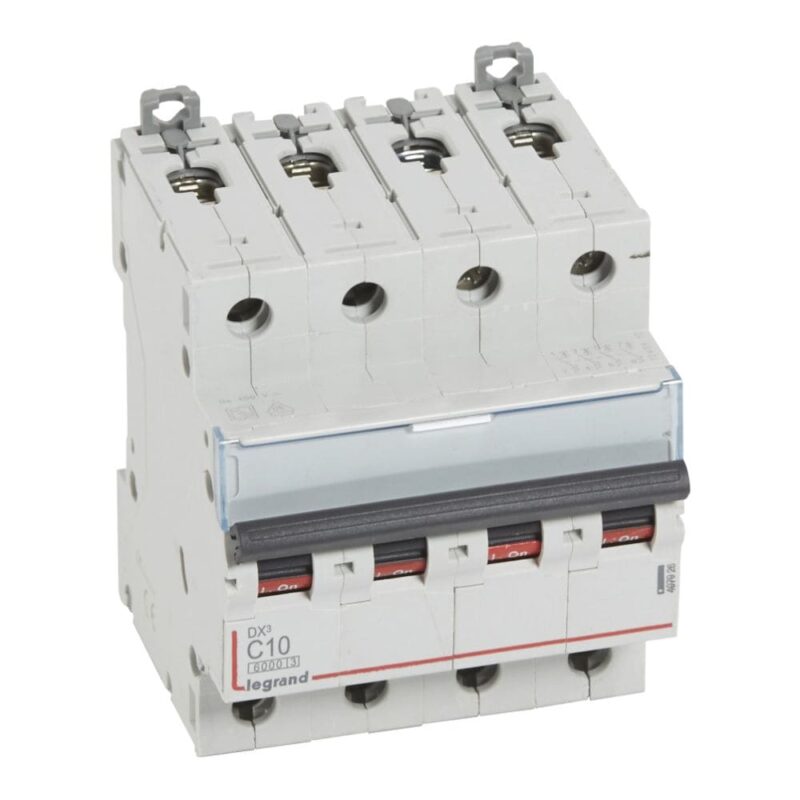 LEGRAND Automaat DX³ 6000A/10kA 4P C10 400V 4 modules 407926