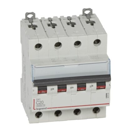 LEGRAND Automaat DX³ 6000A/10kA 4P C20 400V 4 modules 407929