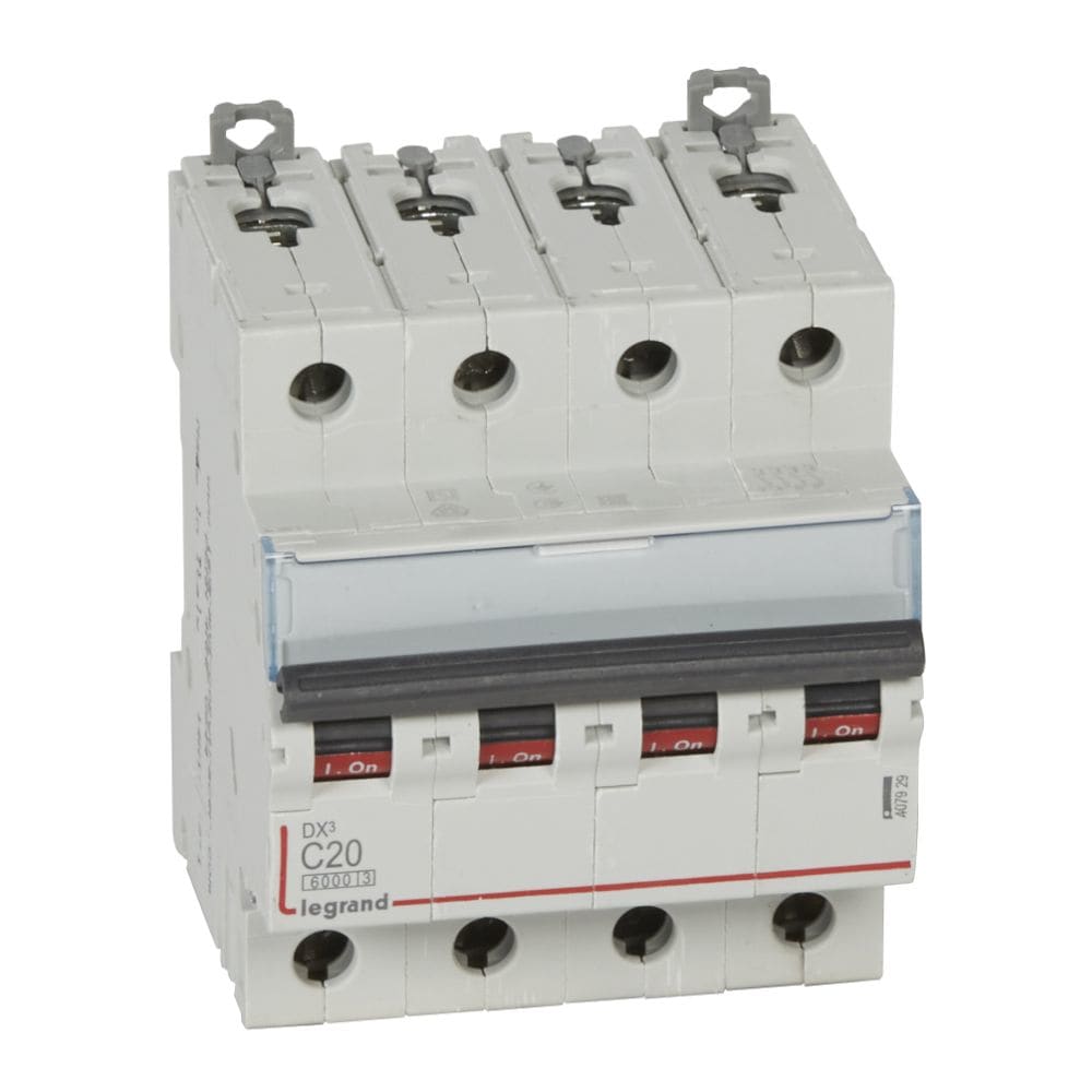 LEGRAND Automaat DX³ 6000A/10kA 4P C20 400V 4 modules 407929