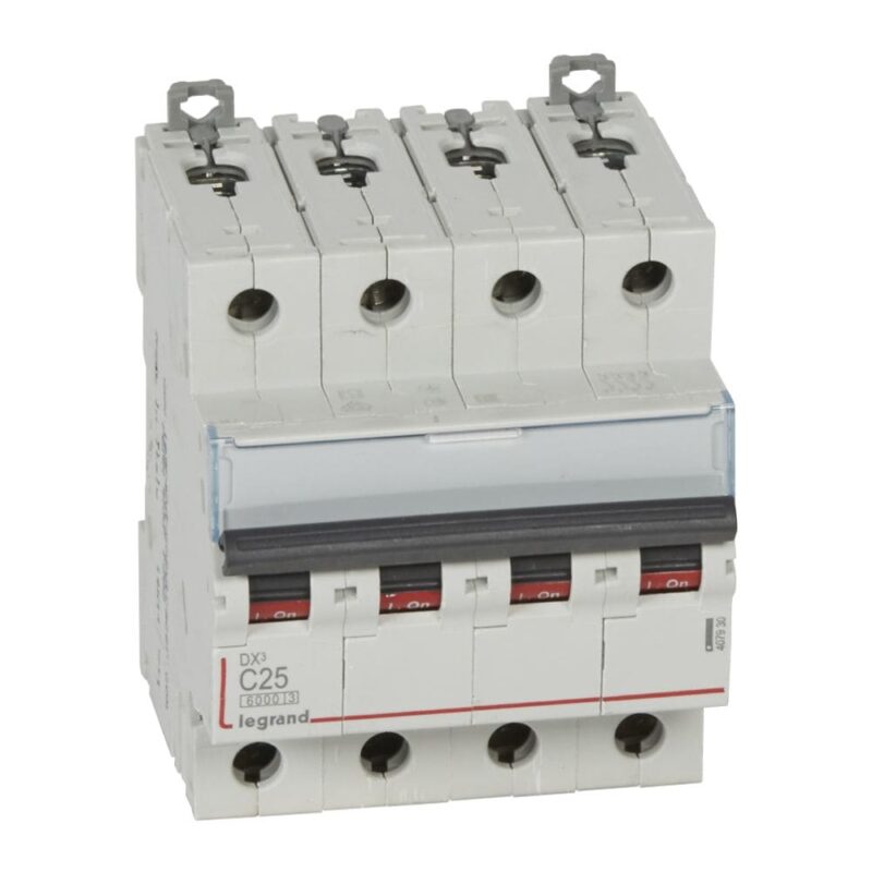 LEGRAND Automaat DX³ 6000A/10kA 4P C25 400V 4 modules 407930