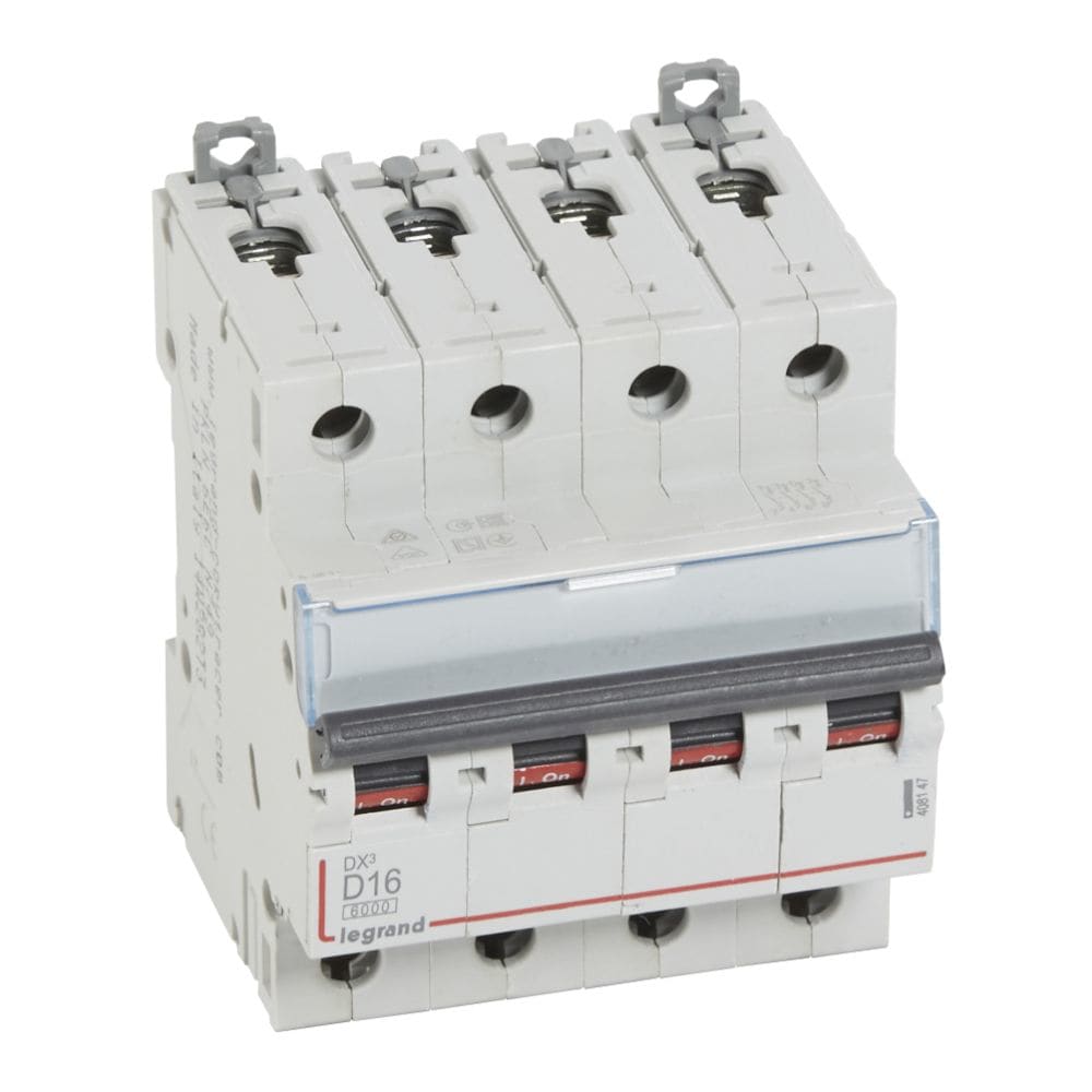 LEGRAND Automaat DX³ 6000A/10kA 4P D16 400V 4 modules 408147