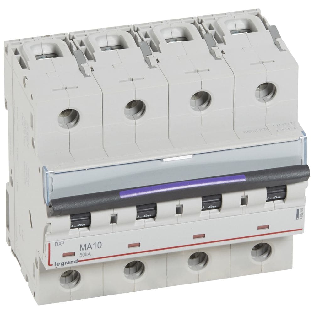 LEGRAND Automaat DX³ MA - 50kA - enkel magnetisch 125A - 4-polig 400V - 10A - 6 mod. 410260