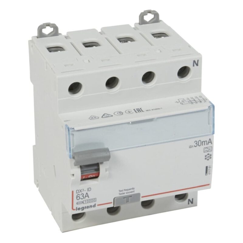 LEGRAND Differentieelschakelaar DX³ 4P 30mA 63A Type A - 4 modules 411761