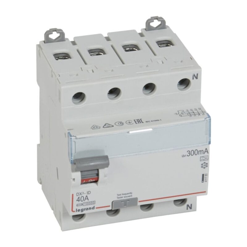 LEGRAND Differentieelschakelaar DX³ 4P 300mA 40A Type A - 4 modules 411780