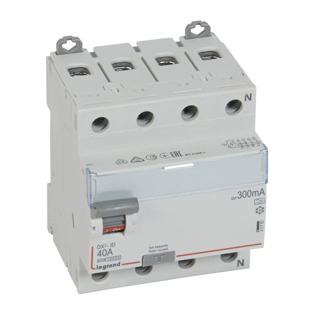 LEGRAND Differentieelschakelaar DX³ 4P 300mA 40A Type A - 4 modules 411780
