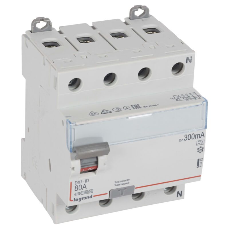 LEGRAND Differentieelschakelaar DX³ 4P 300mA 80A Type A - 4 modules 411782