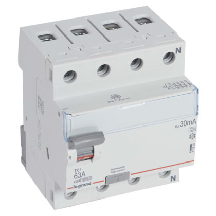 LEGRAND Differentieelschakelaar TX³ 4P 30mA 63A Type A - 4 modules 411933