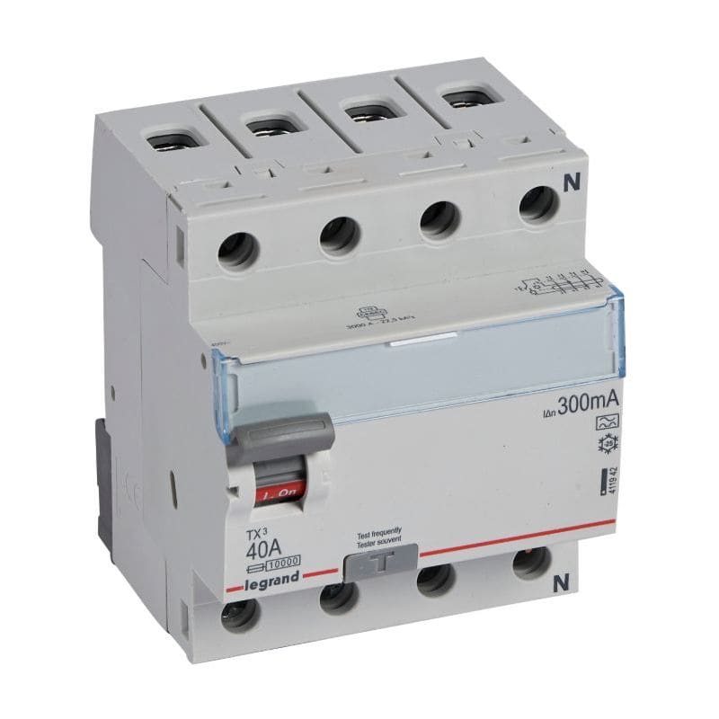 LEGRAND Differentieelschakelaar TX³ 4P 300mA 40A Type A - 4 modules 411942