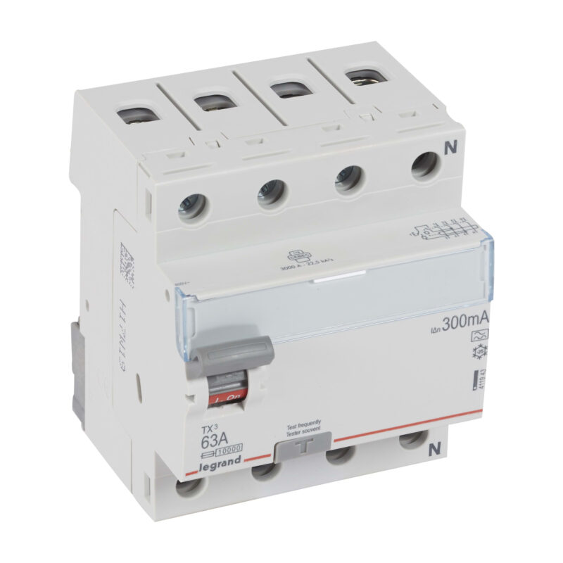 LEGRAND Differentieelschakelaar TX³ 4P 300mA 63A Type A - 4 modules 411943