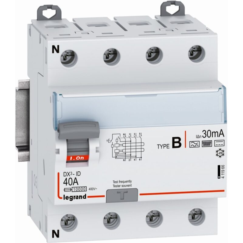 LEGRAND Diff.schak.type B - 4P - 40A 230/400V - 30mA - 4 mod 411966