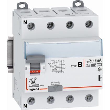 LEGRAND Diff.schak.type B - 4P - 40A 230/400V - 300mA - 4 mod 411971
