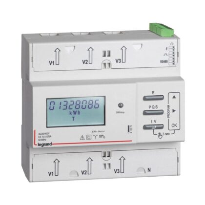 LEGRAND Energiemeter drief. 125A MID directe aansl. impuls + RS486 412075