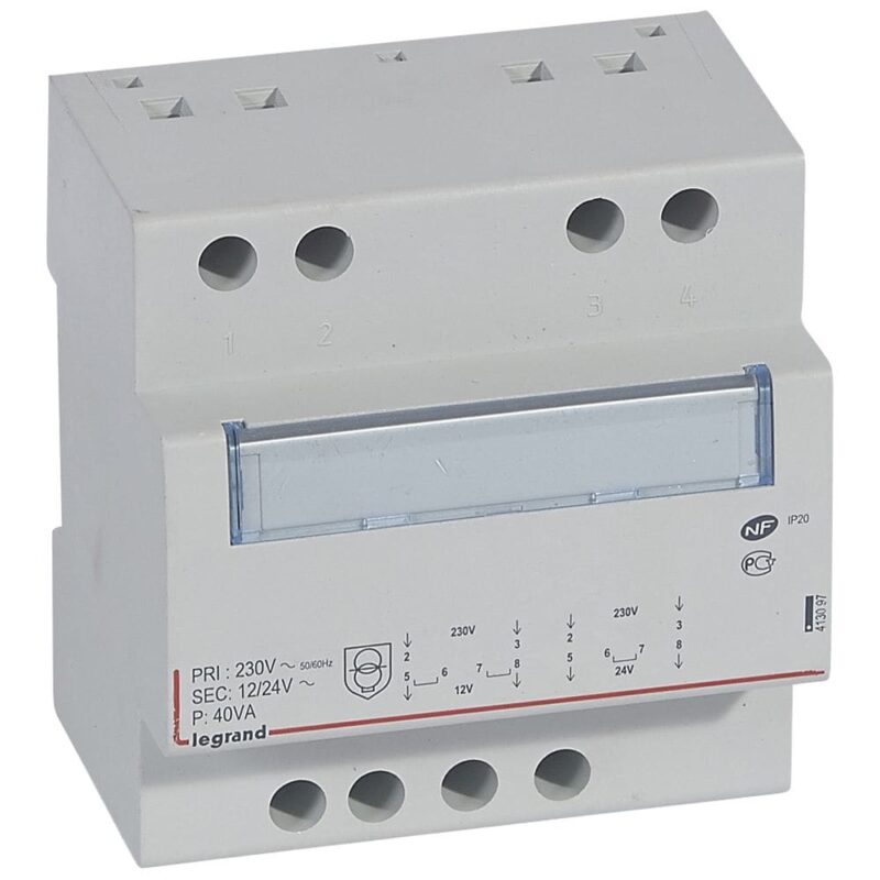 LEGRAND Veiligheidstransfo 12/24V - 40VA 5 mod. 413097