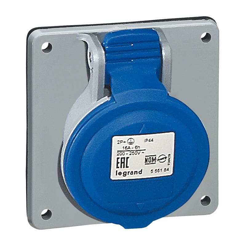 LEGRAND Inb. sokkel 230V - 16A - 2P+T IP 44 - P17 Tempra Pro 555184