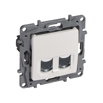 LEGRAND Niloé dubbele RJ45 contactdoos cat. 6 UTP wit met spanklauwen 664574