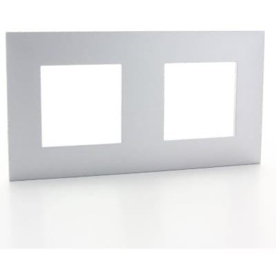 LEGRAND Valena Next afdekplaat 2 mechanismen hor/vert centerafstand 71mm alu 741132