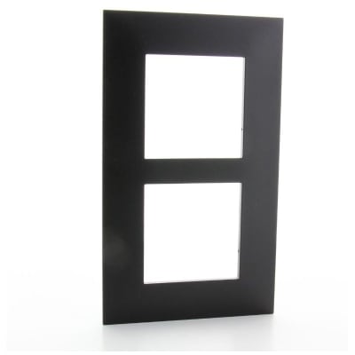 LEGRAND Valena Next afdekplaat 2 mechanismen  vert centerafstand 57mm zwart 741158