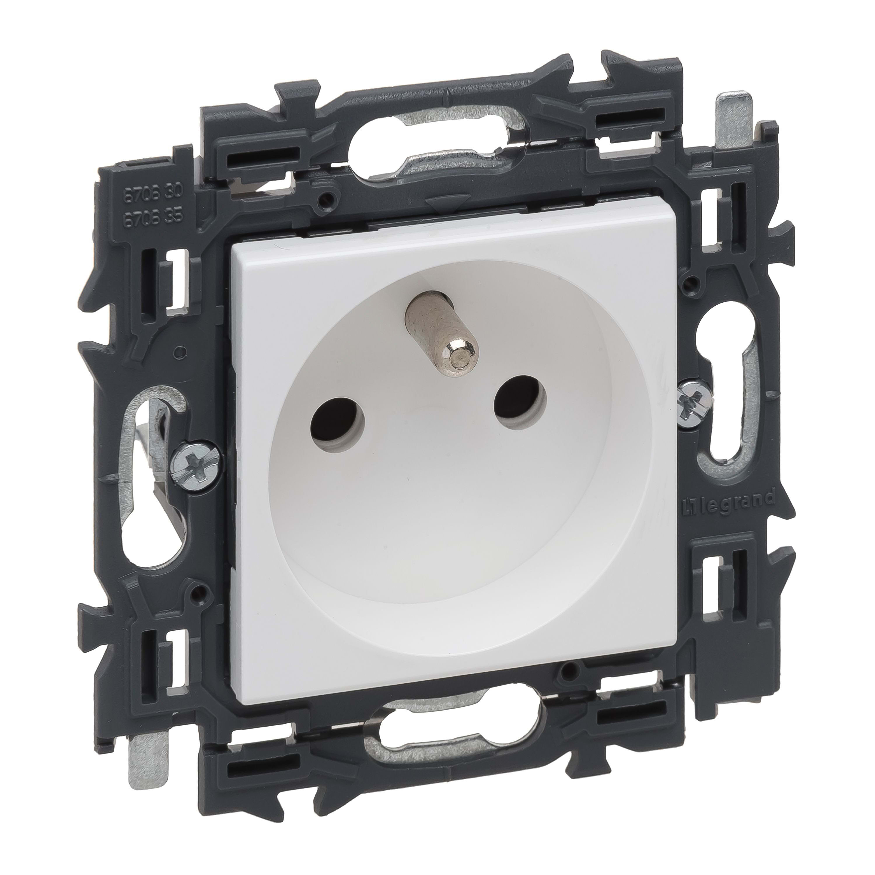LEGRAND Valena Next contactdoos 2P+A 16A volledig apparaat wit met spanklauwen 741520
