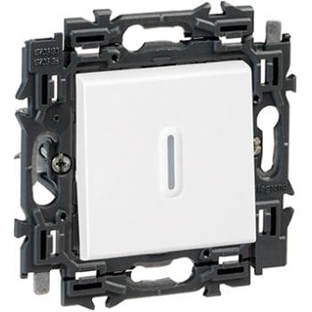 LEGRAND Valena Next drukknop verlicht 6A volledig apparaat wit met spanklauwen 741548