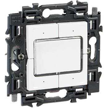 LEGRAND Valena Next 4 compacte drukknoppen volledig apparaat wit met spanklauwen 741553