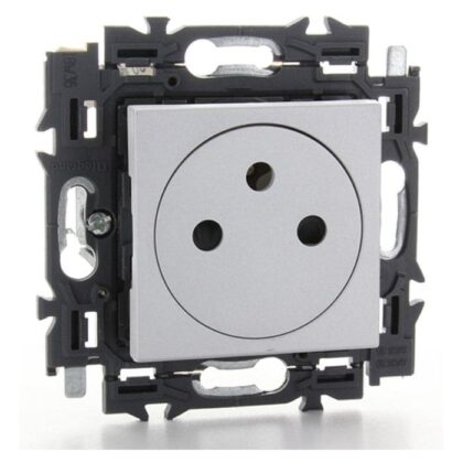 LEGRAND Valena Next vlakke contactdoos 2P+A 16A volledig apparaat alu met spanklauwen 741630