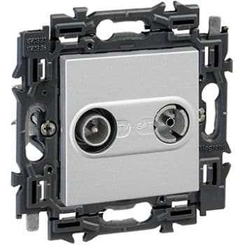 LEGRAND Valena Next TV/FM contactdoos kabelnetwerk volledig apparaat alu met spanklauwen 741672