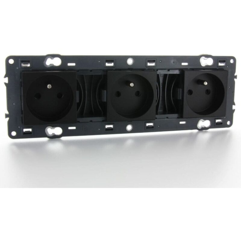 LEGRAND Valena Next contactdoos 3x2P+A voorbekabeld volledig apparaat zwart met schroef 741723