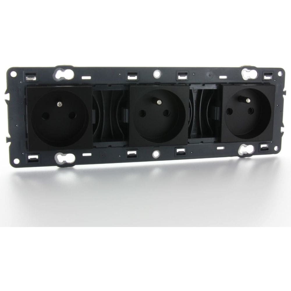 LEGRAND Valena Next contactdoos 3x2P+A voorbekabeld volledig apparaat zwart met schroef 741723