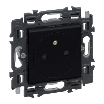 LEGRAND Valena Next vlakke contactdoos 2P+A 16A volledig apparaat zwart met spanklauwen 741730