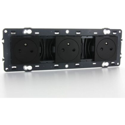 LEGRAND Valena Next vlakke contactdoos 3x2P+A 16A volledig apparaat zwart met schroef 741733