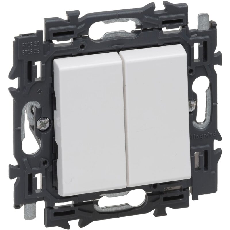 LEGRAND Valena Next dubbele drukknop verlicht mat wit 741949