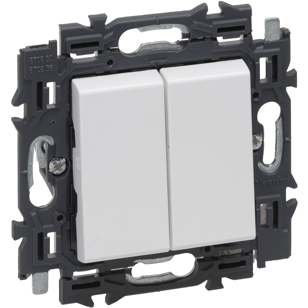 LEGRAND Valena Next dubbele drukknop verlicht mat wit 741949