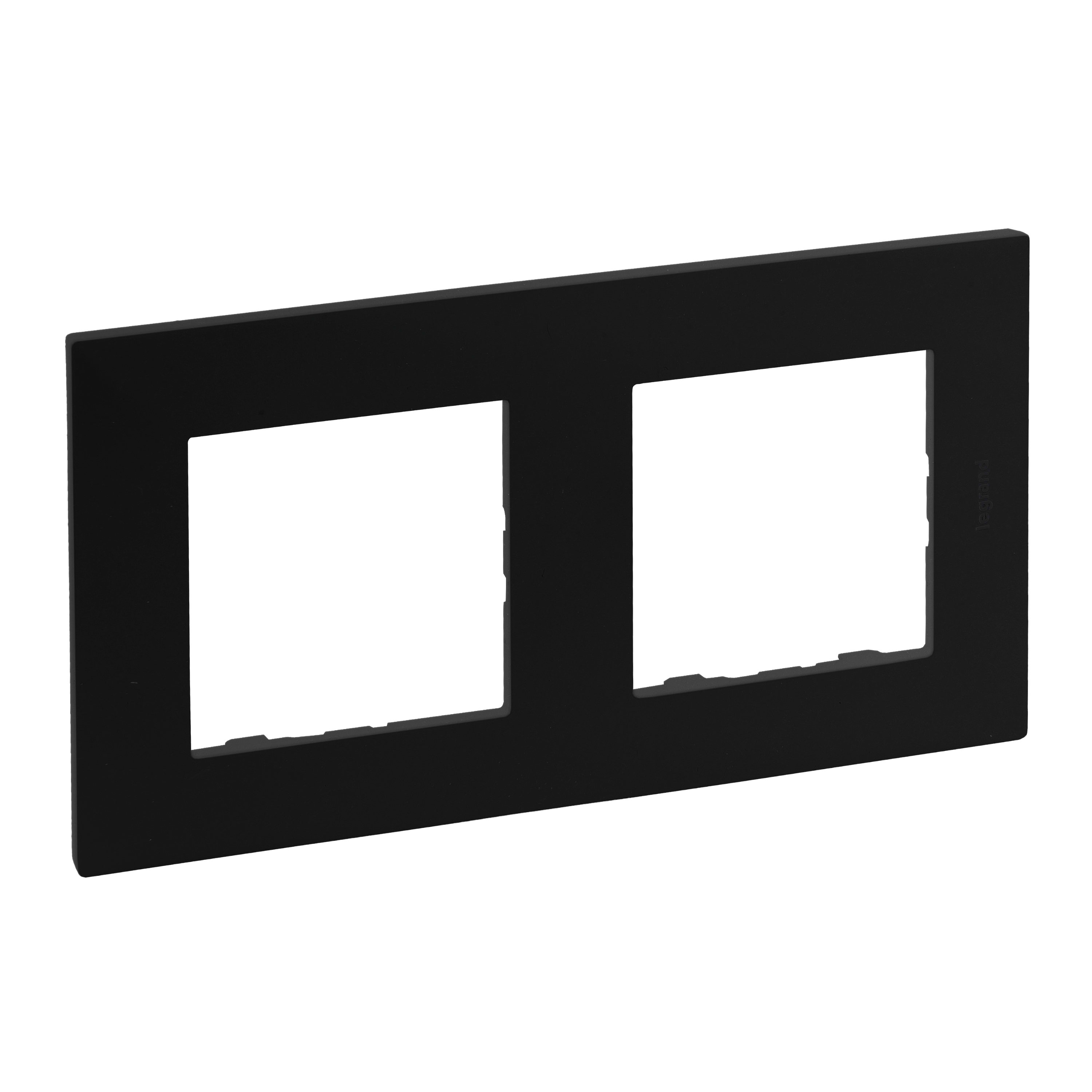 LEGRAND Niloé dubbel. afdekplaat zwart centerafstand 71mm NNP112BL
