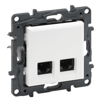 LEGRAND Niloé ctdoos 2xRJ45 UTP cat6 met spanklauwen - wit NNP4334WH