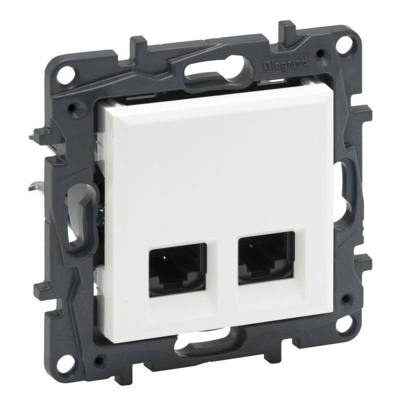 LEGRAND Niloé ctdoos 2xRJ45 UTP cat6 met spanklauwen - wit NNP4334WH