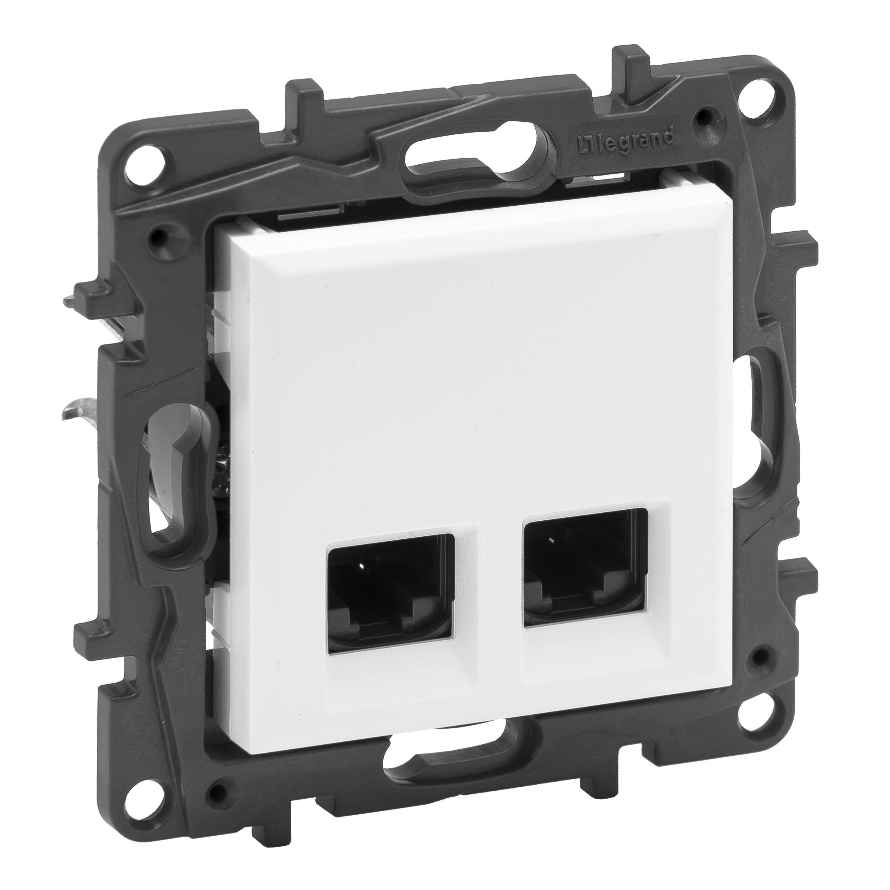 LEGRAND Niloé ctdoos 2xRJ45 UTP cat6 met spanklauwen - wit NNP4334WH