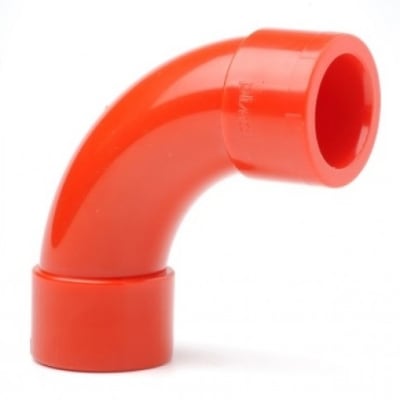 Limotec ABS bocht 90° rood voor buis 25mm - 10 stuk IC-PIP-005