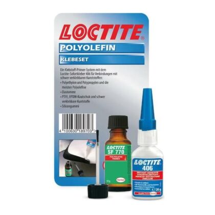 Loctite Polyolefinekit: snellijm LOCTITE 406 20g + primer LOCTITE 770 10g 2732333