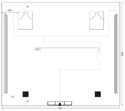 Universal spiegelpaneel 1000 x 650 mm - 2 verticale led - sensor M.BAT4.C.650X1000.1