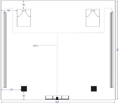Universal spiegelpaneel 600 x 700 mm - 2 verticale led - sensor M.BAT4.C.700X600.5