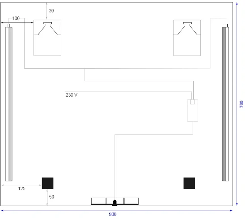 Universal spiegelpaneel 900 x 700 mm - 2 verticale led - sensor M.BAT4.C.700X900.5