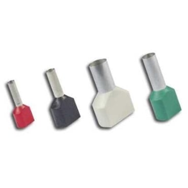 MECATRACTION Geïsoleerde dubbele adereindhuls 2 x 10mm²-totale lengte 26mm-rood-100 stuks TE10014D