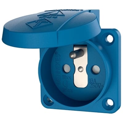 MENNEKES Inbouwcontactdoos 16A 2P+A 230V blauw/grijs IP44 klapdeksel M11181