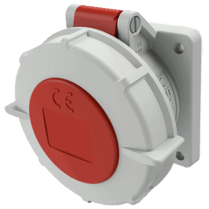 MENNEKES Inbouwcontactdoos 16A 5P 6H 400V rood IP67 met TwinCONTACT M1131