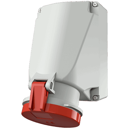 MENNEKES Wandcontactdoos 63A 4P 6H 400V rood IP44 met SoftCONTACT M1141A