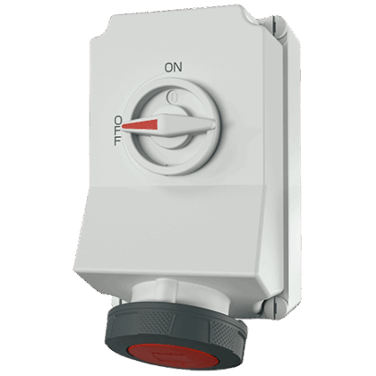 MENNEKES Wandcontactdoos geschakeld DUO 63A 5P 6H 400V rood IP67