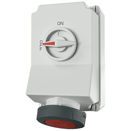 MENNEKES Wandcontactdoos geschakeld DUO 63A 5P 6H 400V rood IP67