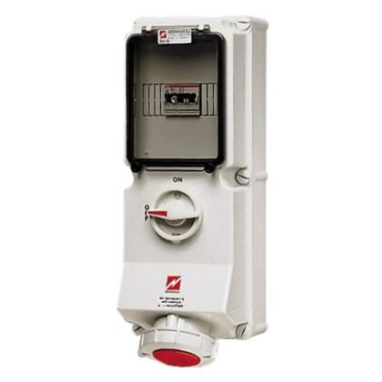 MENNEKES Wandcontactdoos geschakeld DUO 63A 4P 6H 400V rood IP67
