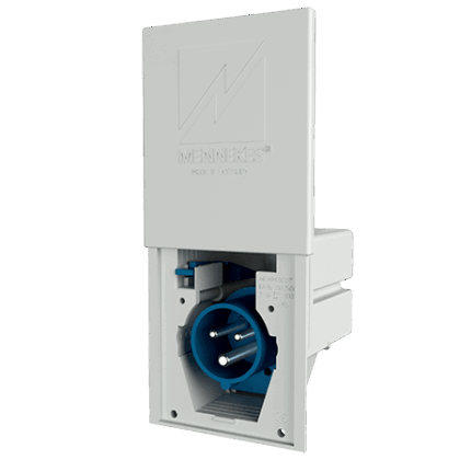 MENNEKES Toestelcontactdoos inbouw 16A 3P 6H 230V blauw IP44 Cara-Contact M8001