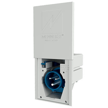 MENNEKES Toestelcontactdoos inbouw 16A 3P 6H 230V blauw IP44 Cara-Contact M8001